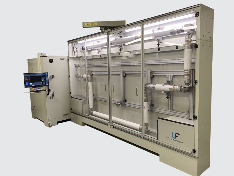 Thermal shock and cyclic pressure test bench for pipes