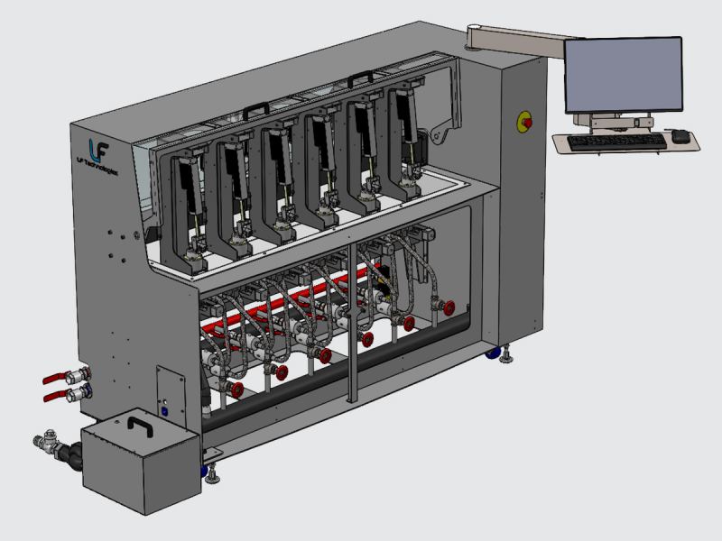 CAD of the endurance test bench for thermostatic cartridges