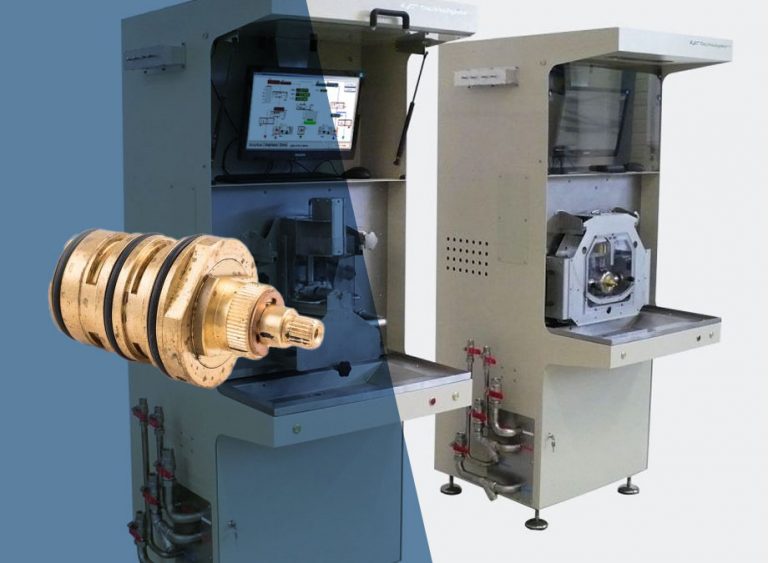 Temperature control and test bench for mixing valves/thermostatic cartridges